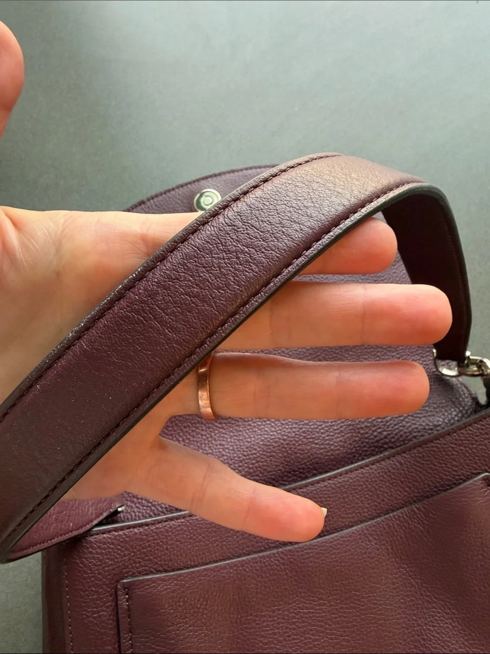 Kate Spade New York Burgundy Pebbled Leather Flap Shoulder Bag